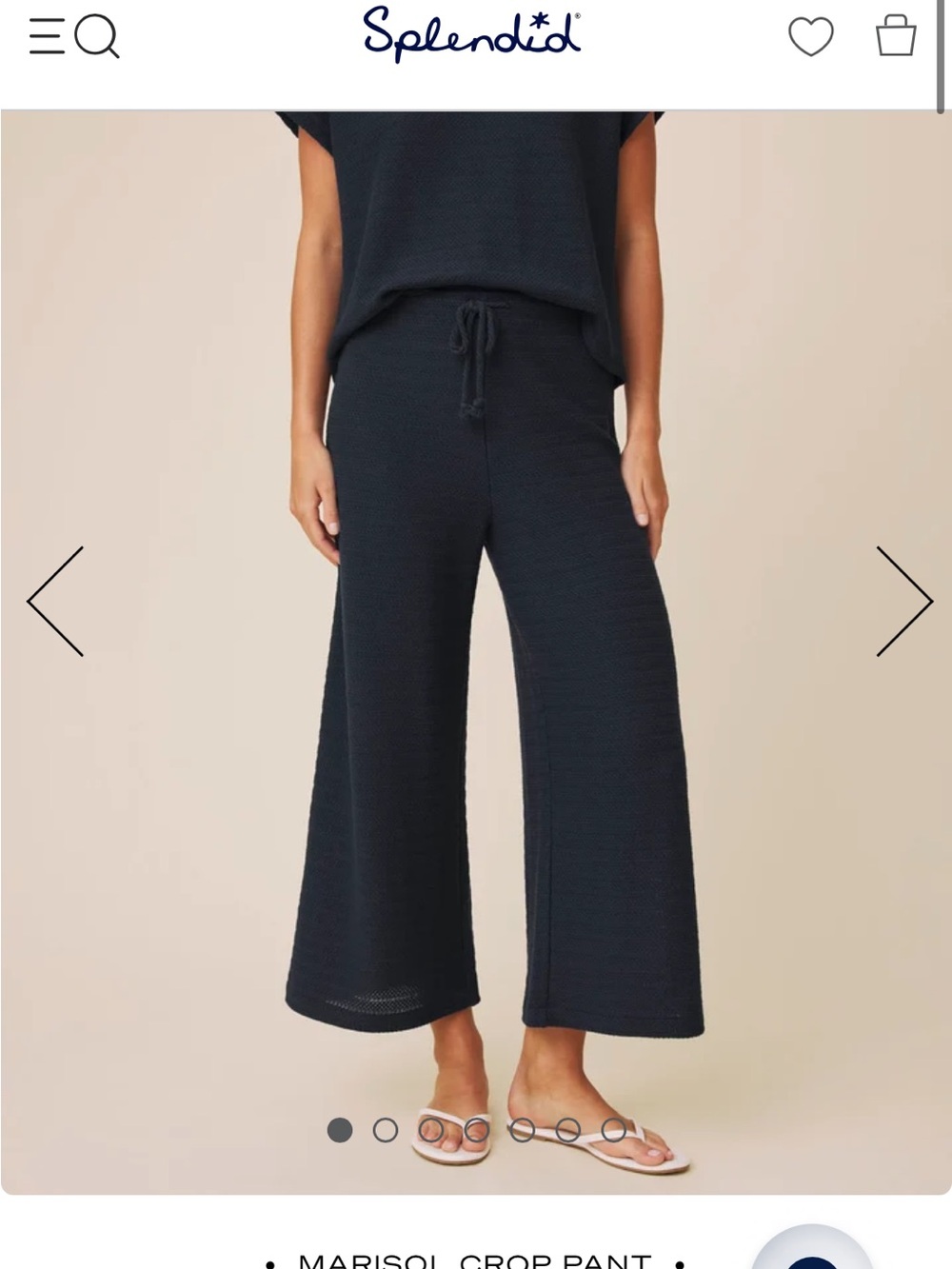 Splendid Marisol Crop Pant - Navy  Knit